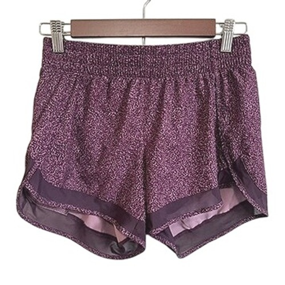 Athleta Printed Mesh Racer Run Shorts Womens XS Purple Athletic Gym‎ Active